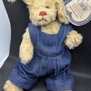 TY Attic Treasures Murphy Dog Plush Denim Outfit Vintage Collectible 8”